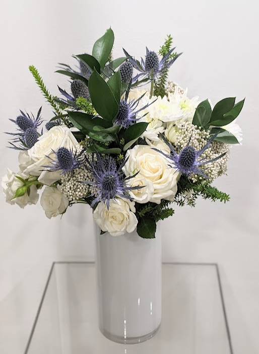 Ade’line | White & Blue Garden Arrangement | Charlotte, NC